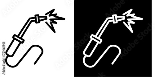 Welding Torch  Icon Set White Style Collection