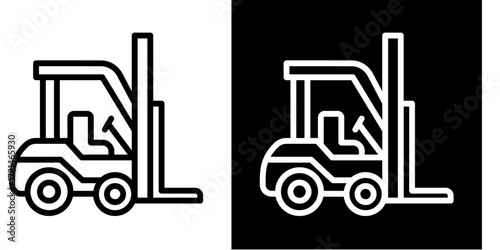 Forklift  Icon Set White Style Collection