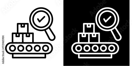Quality Control Check  Icon Set White Style Collection