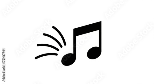 A musical note, with sound waves emanating from it, indicating that the note is being played or sung aloud