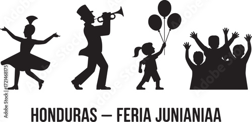 Honduras Feria Juniana Festivities Silhouette Set Celebration Local Culture Community Event