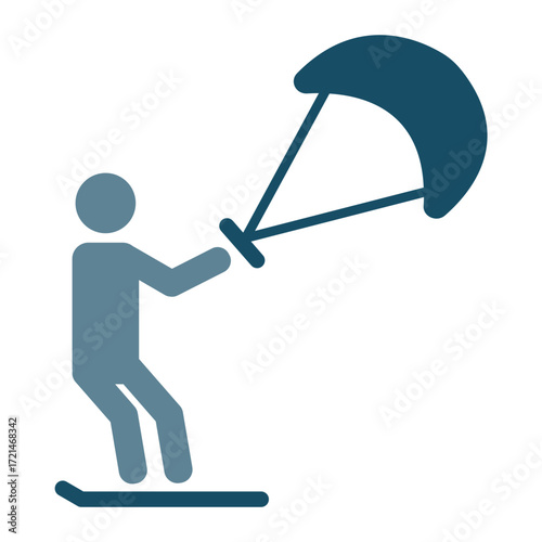 Kite Surfing - farbiges Icon