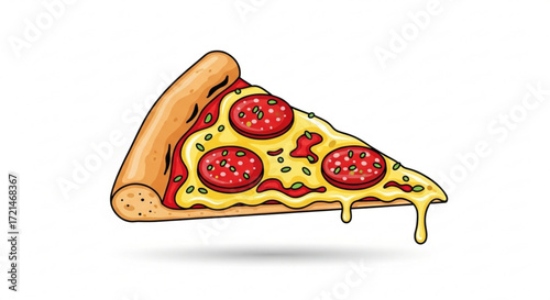 A delicious slice of pepperoni pizza with melted cheese, a culinary delight for pizza lovers everywhere