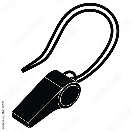 Park Ranger isolated whistle lanyard on white background