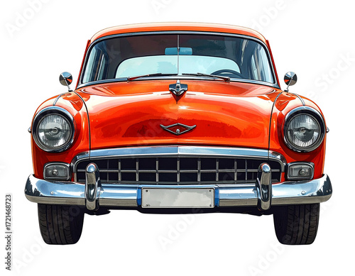 Front view car isolated on white background