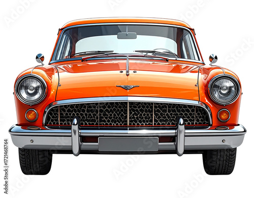 Front view car isolated on white background