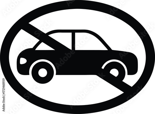 no car parking sign traffic rule icon vector, restriction symbol illustration

