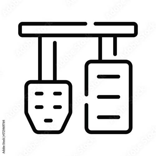 Vehicle pedal symbols for clutch, brake, and acceleration functions.