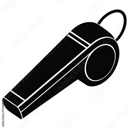 metal whistle isolated on white
