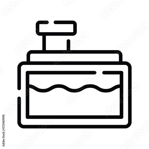 Radiator coolant tank line icon for vehicle garage and maintenance.
