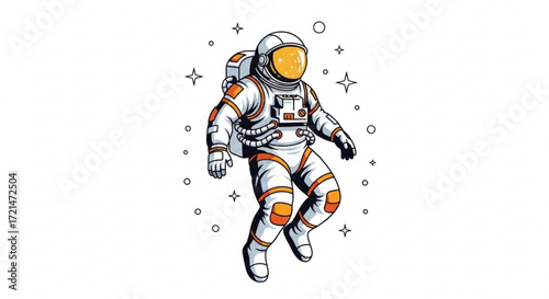 An astronaut floats in space amidst twinkling stars, , embodying exploration, adventure, and the wonders of the universe