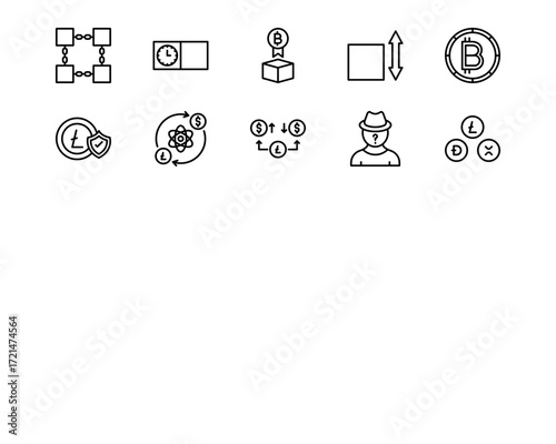 Cryptocurrency Line Vector Icons