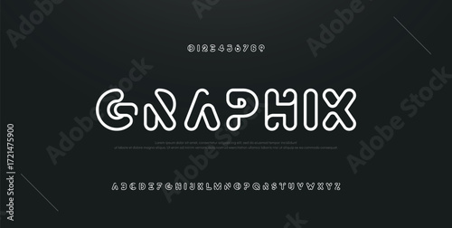Sport modern line alphabet fonts. Typography, abstract technology, fashion, digital, future creative logo font. vector illustration