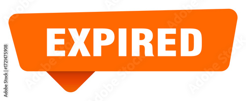 expired sticker. expired orange sign isolated on transpatent background