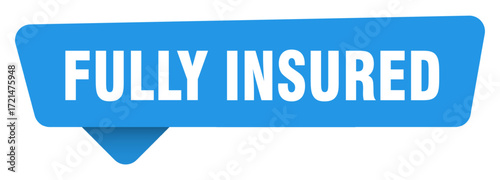 fully insured sticker. fully insured blue sign isolated on transpatent background