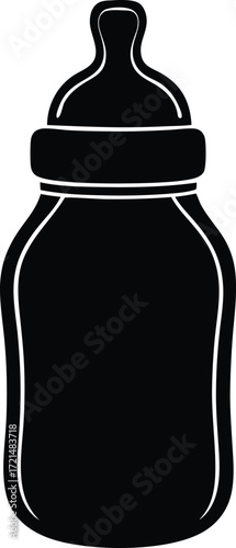 baby bottle milk drink icon vector, newborn nipple symbol illustration
