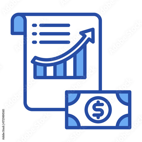 Deferred Revenue Blue Vector Icon