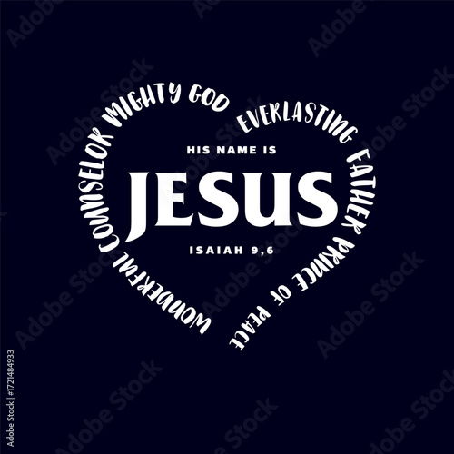 Creative typography of a motivational Bible verse. Christian merch concept. T shirt logo design