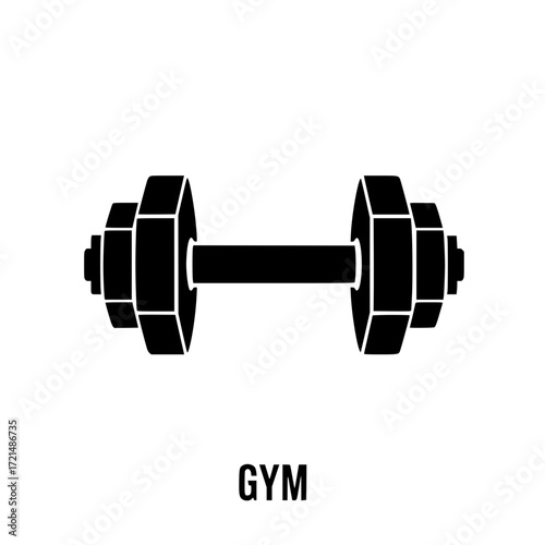 Iconic dumbbell silhouette for fitness and gym workouts
