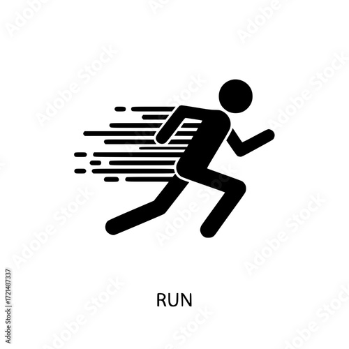 Dynamic silhouette of a runner in motion with speed lines for athleticism and fitness