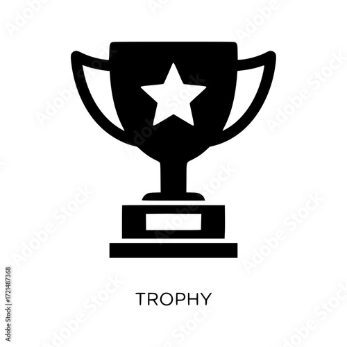Simple trophy icon with star for awards competitions and achievements celebrating victory