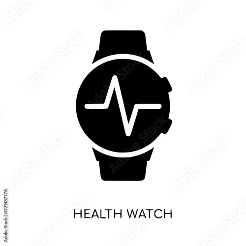Health watch icon with heartbeat line symbol modern digital smartwatch technology concept