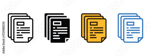 Document icon vector. streamlined workflow and efficient data management, ensuring business success symbol. vector illustration.