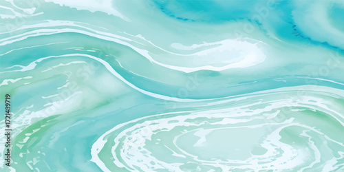 Soft Blue Green Watercolor Gradient Wash with Misty Flow and Ocean Inspired Texture for Modern Digital Background Templates