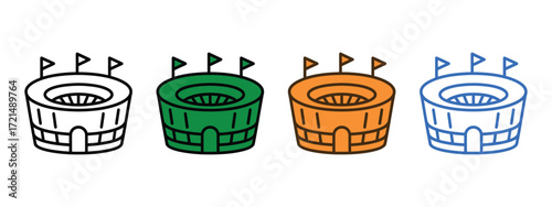 Stadium icon vector. game day promotions or team spirit graphics, ready for tournaments and celebrations symbol. vector illustration.