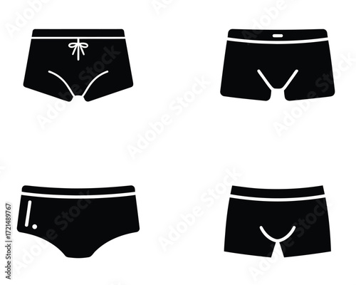 men s underwear icons. set of men underwear icons