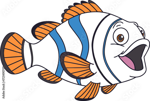 vector illustration of a cartoon fish