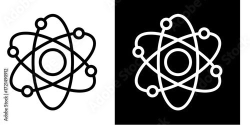 Atomic Structure  Icon Set White Style Collection