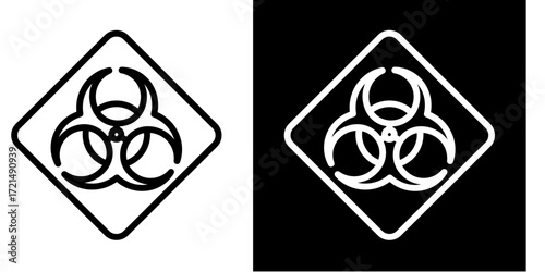 Biohazard Symbol  Icon Set White Style Collection