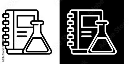 Lab Notebook  Icon Set White Style Collection
