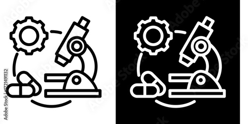 Drug Discovery Process  Icon Set White Style Collection