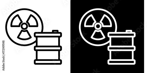 Radioactive Material Handling  Icon Set White Style Collection