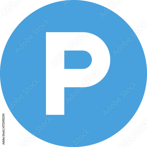 Letter P in Blue Circle Icon