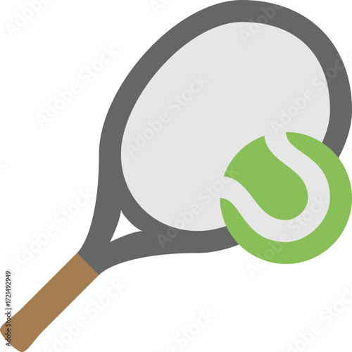 Tennis racket and ball