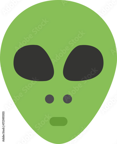 Green Alien Face Icon