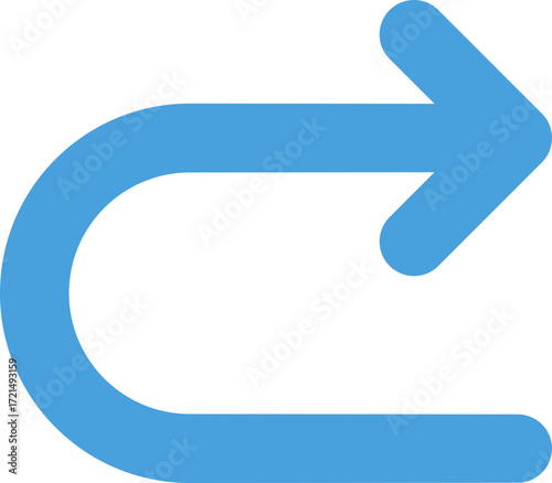 Blue U-turn Arrow Icon