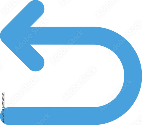 Curved blue return arrow icon