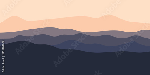 Abstract warm earth tone layers, minimal vector background with sunset-inspired mindfulness design for calm and peaceful relaxation