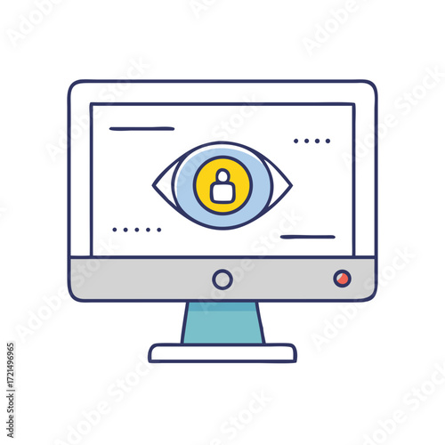 Surveillance monitoring and data privacy on a computer display screen application