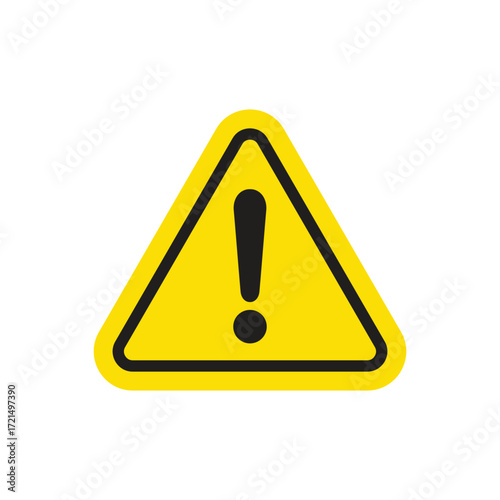 Triangle yellow caution sign icon template