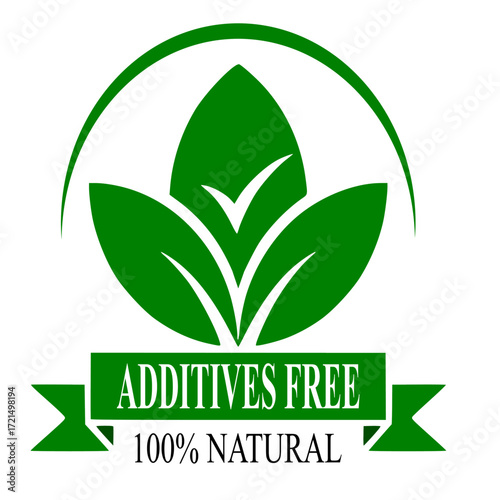 Additives free vector logo template. Can be used for badge. This design is round with green color.
