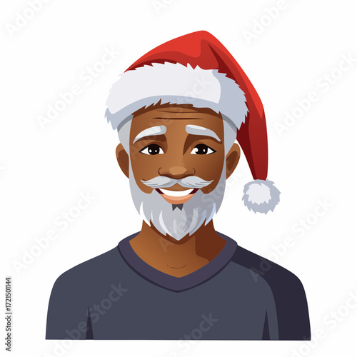 Alter Mann mit einer Weihnachtsmütze