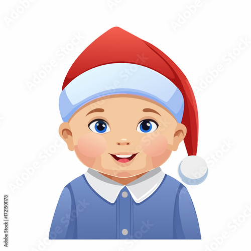 Baby mit einer Weihnachtsmütze