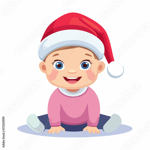 Baby mit einer Weihnachtsmütze