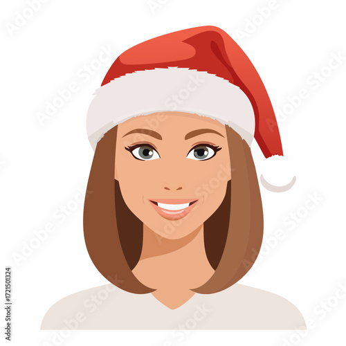 Junge Frau mit einer Weihnachtsmütze