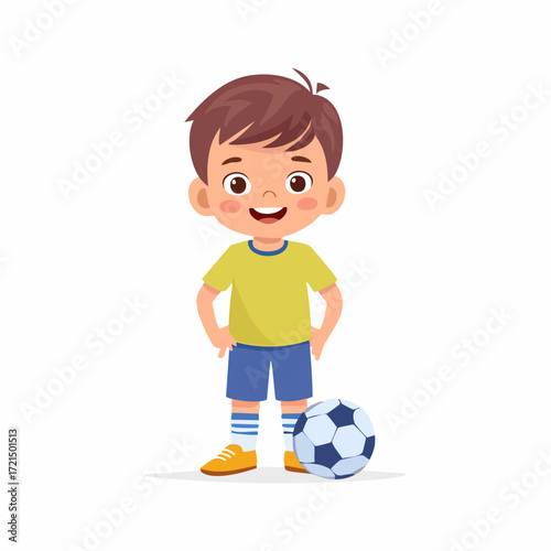 Kleiner Junge mit einem Fußball